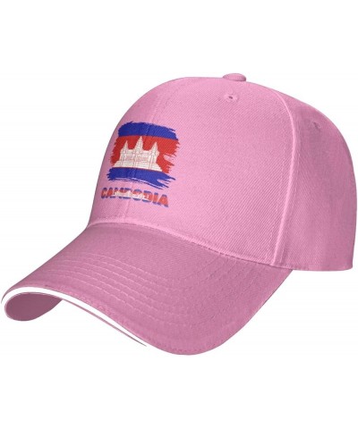 Vintage Cambodia Cambodians Flag Baseball Cap Pink $9.23 Baseball Caps