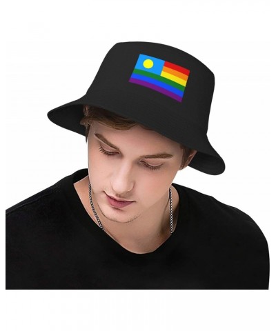 Palau Rainbow Flag Bucket Hat for Men Women Boonie Hat Outdoor Summer Vacation Beach Travel Fishing Cap $9.33 Bucket Hats