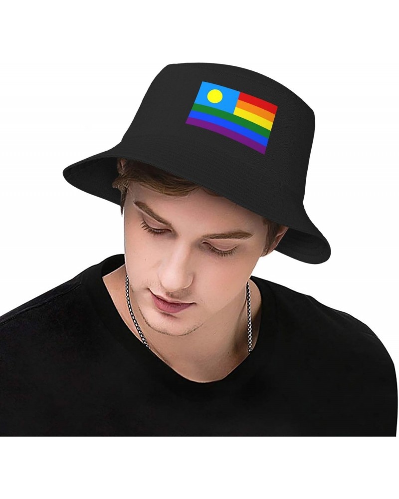 Palau Rainbow Flag Bucket Hat for Men Women Boonie Hat Outdoor Summer Vacation Beach Travel Fishing Cap $9.33 Bucket Hats