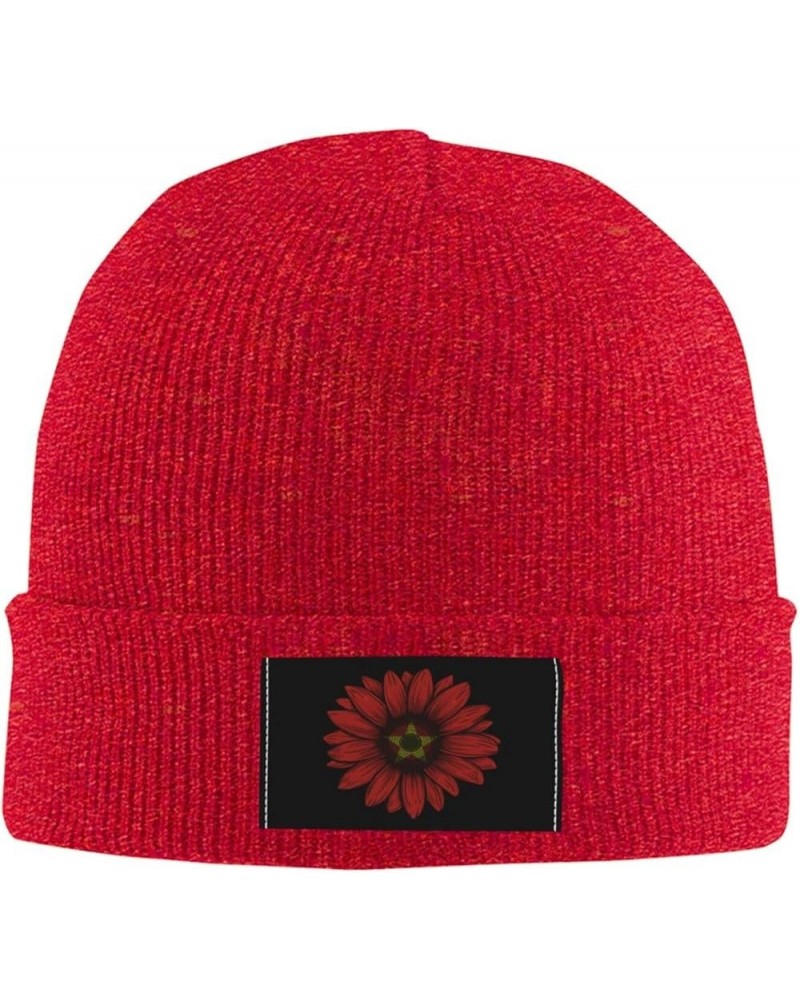 Vintage Sunflower Vietnam Flag Unisex Winter Knit Hat Black Red $14.30 Skullies & Beanies