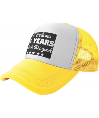 It Took Me 75 Years to Look This Good Gifts Trucker Hat Women Mesh Baseball Cap Men Dad Hat Snapback Hat Black Yellow $10.43 ...