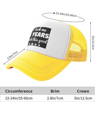 It Took Me 75 Years to Look This Good Gifts Trucker Hat Women Mesh Baseball Cap Men Dad Hat Snapback Hat Black Yellow $10.43 ...