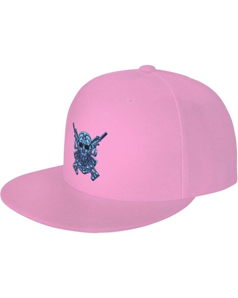 Robot Skeleton Baseball Cap for Men Women Snapback Hat Trucker Flat Bill Caps Sun Hat Pink $13.97 Baseball Caps