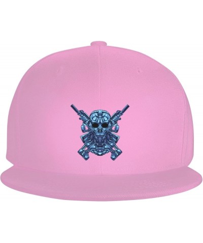 Robot Skeleton Baseball Cap for Men Women Snapback Hat Trucker Flat Bill Caps Sun Hat Pink $13.97 Baseball Caps