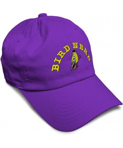 Soft Baseball Cap Animal Bird Wildlife Goldfinch Bird Nerd Birds Sparrow Dish Dad Hats for Men & Women Purple Design Only $12...