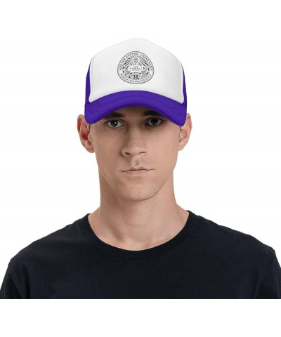 Northeastern University Trucker Hats for Both Men and Women - Mesh Baseball Snapback Hats Purple $11.12 Baseball Caps