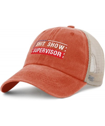 Shit Show Supervisor Hat for Men Cute Shitshow Ball Caps Womens AllBlack Ball Caps Humor Unique Gifts for Plumber Saffron $8....