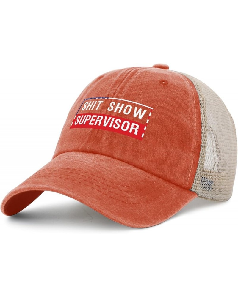 Shit Show Supervisor Hat for Men Cute Shitshow Ball Caps Womens AllBlack Ball Caps Humor Unique Gifts for Plumber Saffron $8....