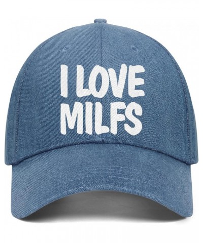 I Love Milfs Denim Trucker Caps for Men Women - Classic Running Caps Adjustable Snapback Caps Blue-7 $9.99 Cowboy Hats