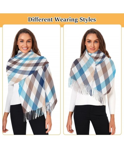 Colorful Plaid Women's Fashion Scarf Shawl, Autumn and Winter Soft and Warm Imitation Cashmere Shawl Scarf Style19 $13.51 Sca...