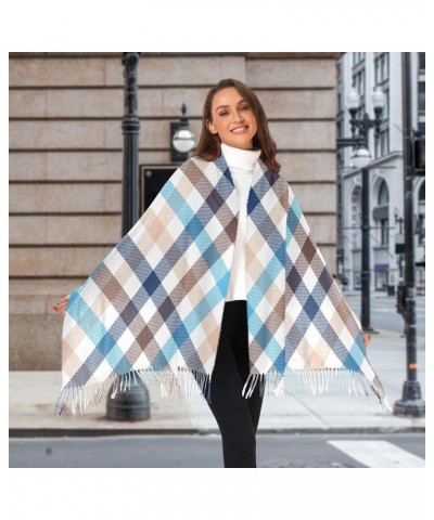 Colorful Plaid Women's Fashion Scarf Shawl, Autumn and Winter Soft and Warm Imitation Cashmere Shawl Scarf Style19 $13.51 Sca...