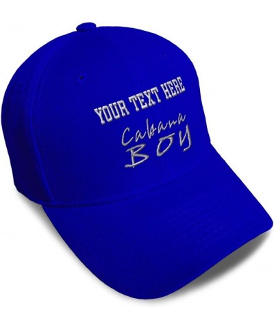 Custom Baseball Cap Cabana Boy Silver Embroidery Dad Hats for Men & Women Royal Blue Personalized Text Here $14.84 Baseball Caps