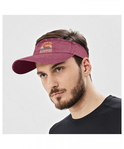 I Like My Corgi and Maybe Like 3 People Hats Sun Visor for Adult Running Caps Trendy Sports Deep Rose $12.37 Visors