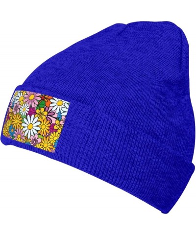 Cartoon Cute Flowers Print Beanie Hat Knitted Cap for Men Women,Thin Warm Knit Slouchy Ski Cap Winter Hip Hop Blue $12.27 Sku...