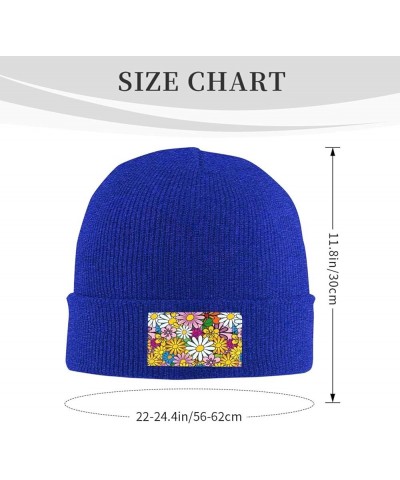 Cartoon Cute Flowers Print Beanie Hat Knitted Cap for Men Women,Thin Warm Knit Slouchy Ski Cap Winter Hip Hop Blue $12.27 Sku...