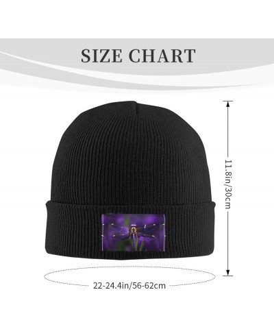 Purple Dragonfly Print Unisex Knitted Hat for Adults Beanie Hat Original Cap Travel, Daily Wear,Ski Cap Black $13.37 Skullies...