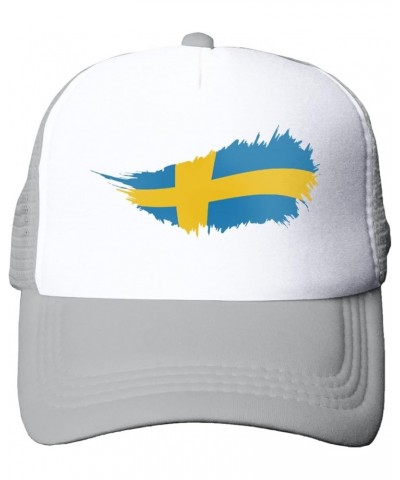 Sweden Flag T Trucker Hat Mens & Womens Crisp Stylish Baseball Cap Gray $11.99 Baseball Caps