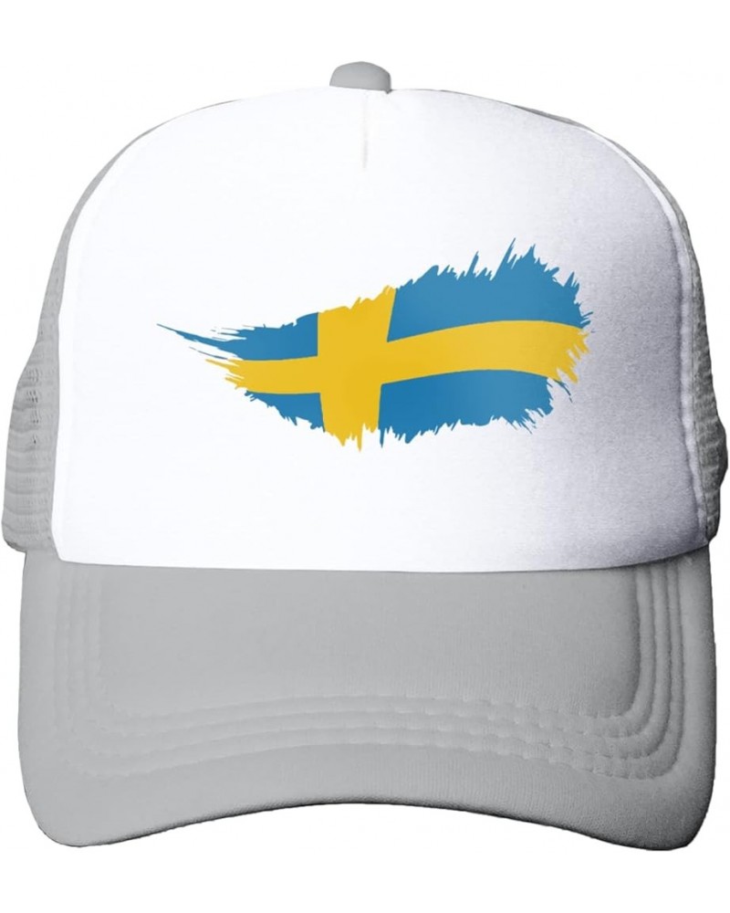 Sweden Flag T Trucker Hat Mens & Womens Crisp Stylish Baseball Cap Gray $11.99 Baseball Caps