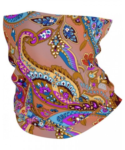 Paisley Floral Indian colorful Neck Gaiter for Men Women Face Mask Bandana Headwear Scarf Balaclava $10.05 Balaclavas