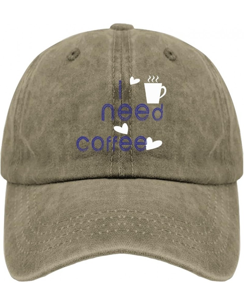 Baseball Cap Women Coffee Vintage Cap for Women's Hats Quick Dry i Need Coffee Sun Hats Pigment Khaki $9.38 Baseball Caps