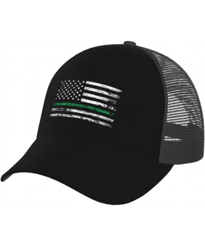 Thin Green Line Bundle with USA Flag Baseball Cap Adjustable for Men Women Breathable Mesh Back Baseball Caps Casual Outdoor ...