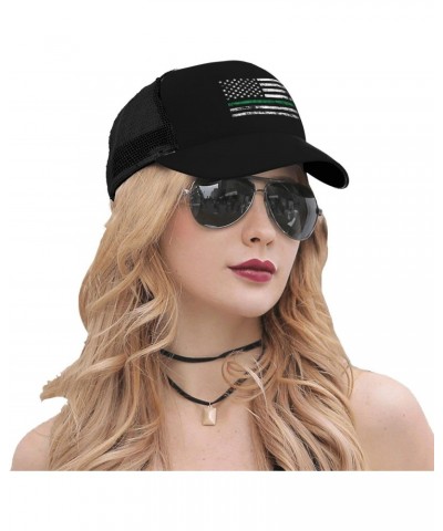 Thin Green Line Bundle with USA Flag Baseball Cap Adjustable for Men Women Breathable Mesh Back Baseball Caps Casual Outdoor ...