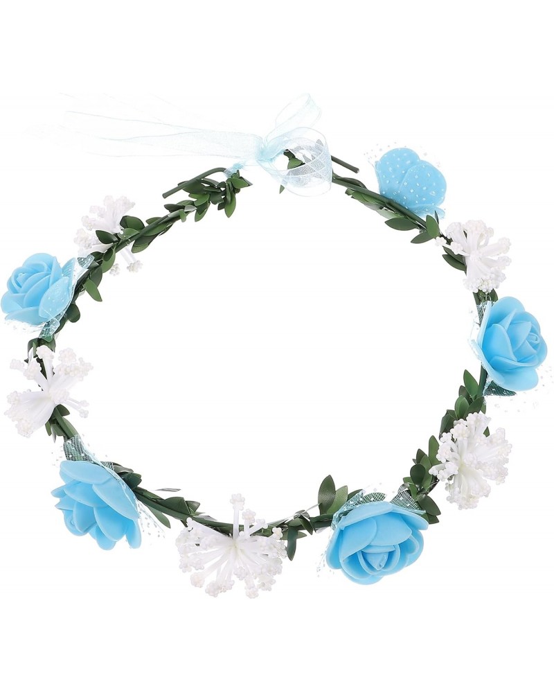 Flower Headband Blue and White Wedding Bride Hair Band for Women Teen Girls Headdress Headpiece for Birthday Prom $6.69 Headb...