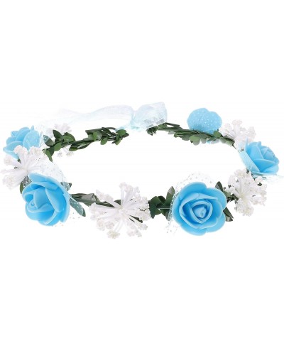 Flower Headband Blue and White Wedding Bride Hair Band for Women Teen Girls Headdress Headpiece for Birthday Prom $6.69 Headb...