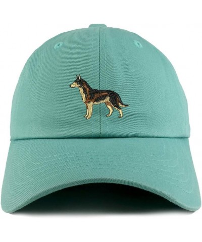 Dark German Shepherd Dog Embroidered Low Profile Soft Cotton Dad Hat Cap Mint $12.00 Baseball Caps