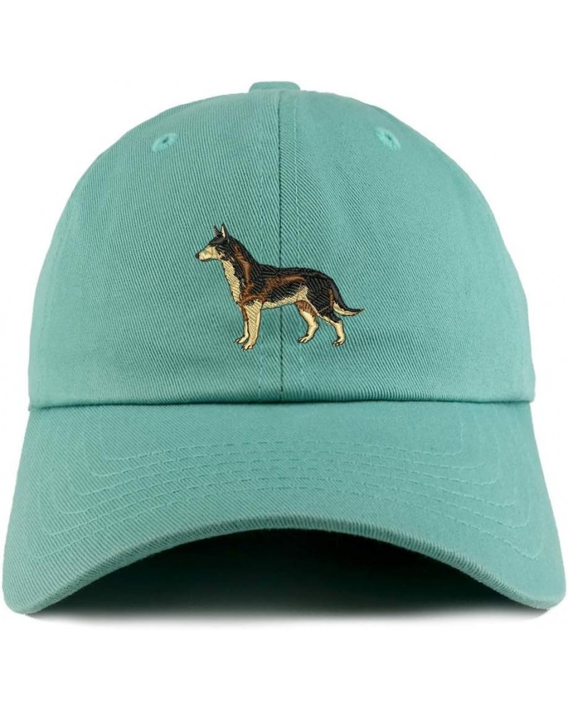 Dark German Shepherd Dog Embroidered Low Profile Soft Cotton Dad Hat Cap Mint $12.00 Baseball Caps