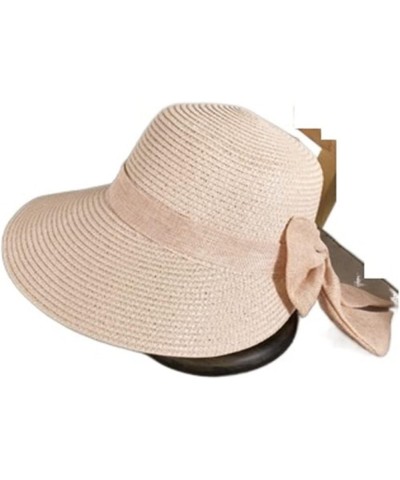 Lady New Bowknot Straw Hat Adult Summer Sunscreen Leisure Cap Wide Brim Students Fresh Raffia Shading Sun Cap Foldable 3 $14....