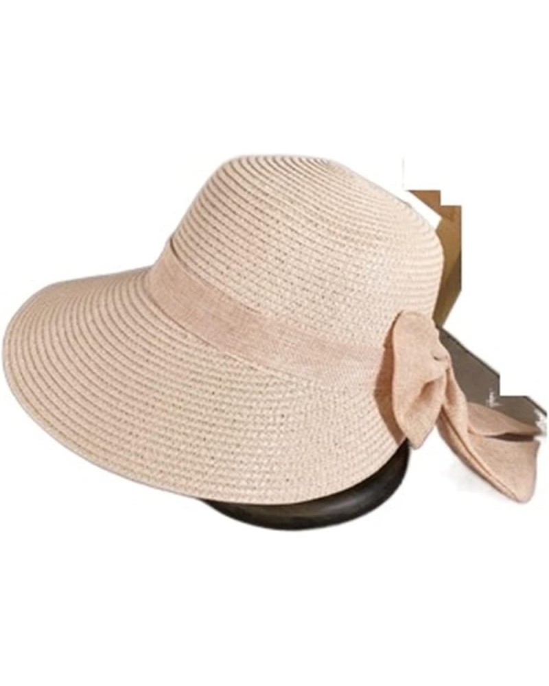 Lady New Bowknot Straw Hat Adult Summer Sunscreen Leisure Cap Wide Brim Students Fresh Raffia Shading Sun Cap Foldable 3 $14....