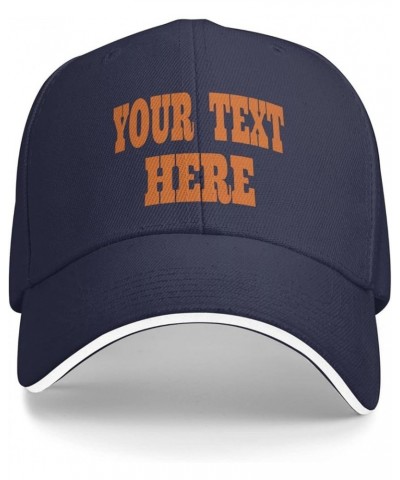 Custom Hat,Custom Photo Hats Your Design Here,Add Your Own Text and Design,Classic Mens Womens Trucker Hats Navy Blue $7.96 B...