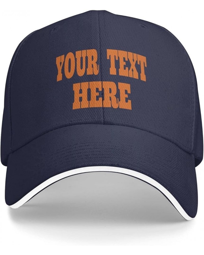 Custom Hat,Custom Photo Hats Your Design Here,Add Your Own Text and Design,Classic Mens Womens Trucker Hats Navy Blue $7.96 B...