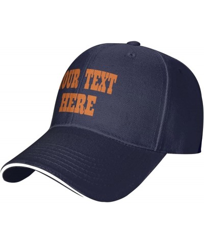 Custom Hat,Custom Photo Hats Your Design Here,Add Your Own Text and Design,Classic Mens Womens Trucker Hats Navy Blue $7.96 B...