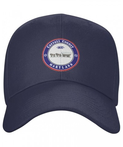 Seal of Carroll County, Maryland Baseball Cap Women Men Hat Truck Driver Baseball Caps Adjustable Dad Hats Navy Blue $12.88 B...