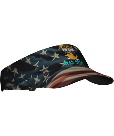 Sun Visors Because The Door was Open Skydiving Sunscreen Sport Baseball Empty Top for Women Men Black $13.97 Visors