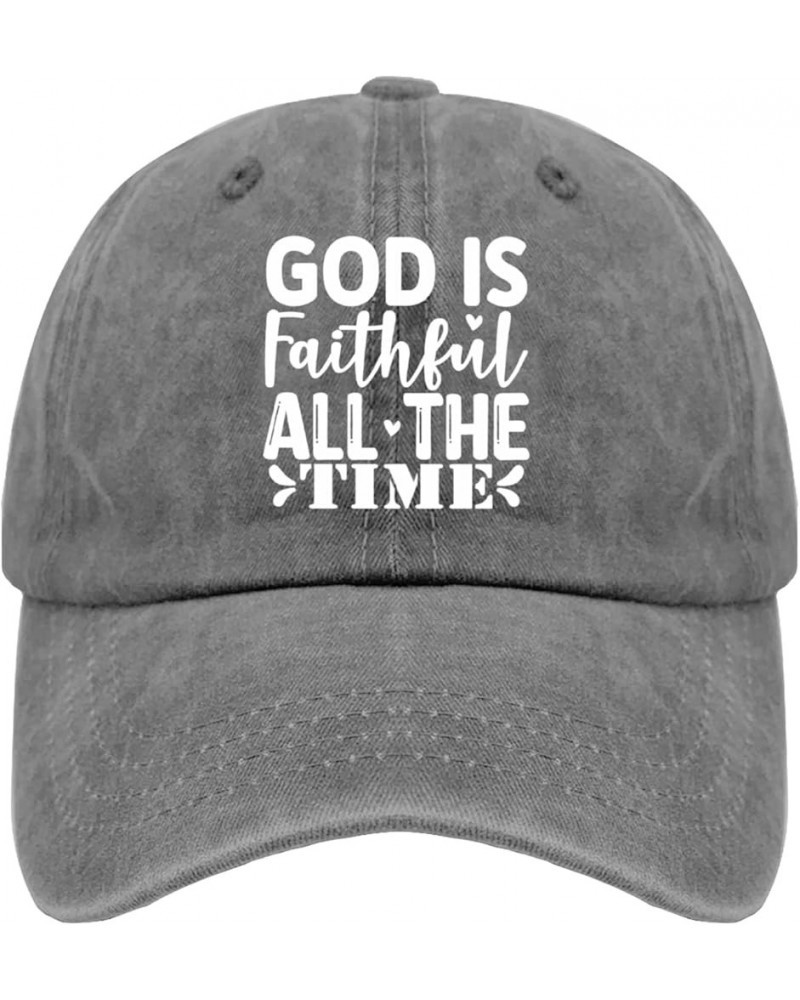 God is Faithful All The Time Cap Men's Hat Pigment Black Mens Baseball Cap Gifts for Grandpa Beach Caps Pigment Gray $10.99 S...