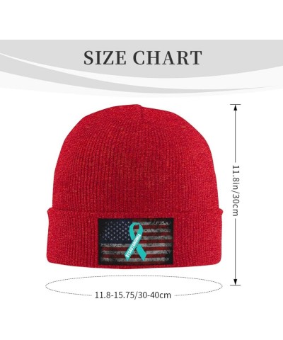 Dysautonomia Awareness Cozy Knitted Hat for Winter - Warm Comfort Black Red $10.62 Skullies & Beanies