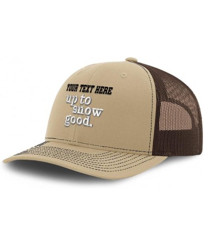 Custom Richardson Trucker Hat Up to Snow Good Funny Polyester Baseball Cap Khaki Coffee Personalized Text Here $19.97 Basebal...