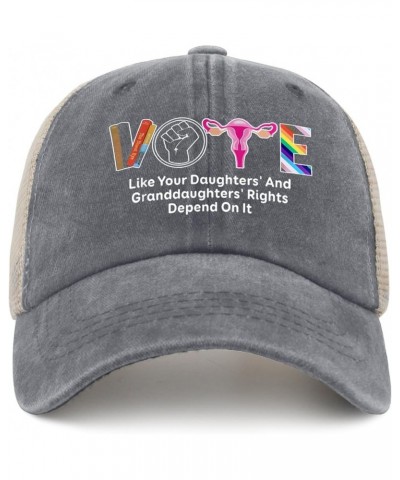 Vote Hat Vote Like Your Granddaughter's Rights Depend On It Hat for Womens Mens AllBlack Cowgirl Hat Gray01 $9.65 Baseball Caps