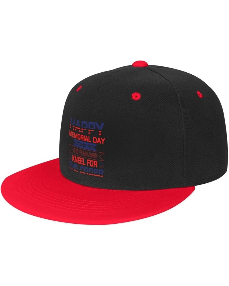 Happy Memorial Day Baseball Cap for Men Women Snapback Hat Adjustable Flat Bill Hats Red $11.62 Baseball Caps