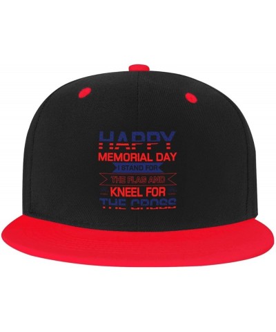 Happy Memorial Day Baseball Cap for Men Women Snapback Hat Adjustable Flat Bill Hats Red $11.62 Baseball Caps