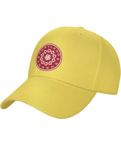 Baseball Cap Adjustable Fashion Uv Protection Floral Portland-Thorns Sandwich Cap Unisex Yellow $17.09 Visors