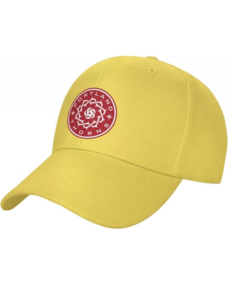 Baseball Cap Adjustable Fashion Uv Protection Floral Portland-Thorns Sandwich Cap Unisex Yellow $17.09 Visors