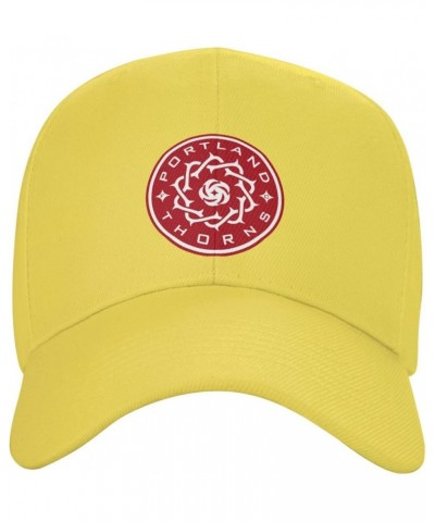 Baseball Cap Adjustable Fashion Uv Protection Floral Portland-Thorns Sandwich Cap Unisex Yellow $17.09 Visors