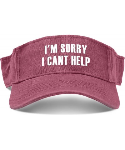 I'm Sorry i Cant Help Cap Visor Hats for Women Visor Hats Flodable Sun Visors Deep Rose $10.06 Sun Hats