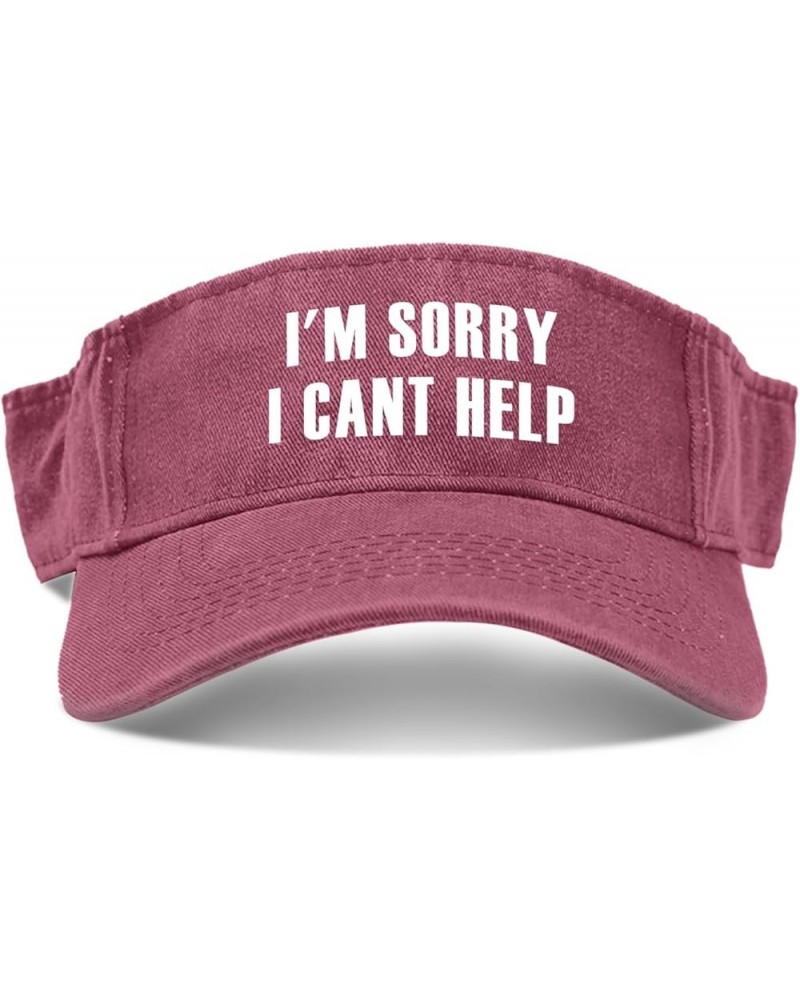 I'm Sorry i Cant Help Cap Visor Hats for Women Visor Hats Flodable Sun Visors Deep Rose $10.06 Sun Hats