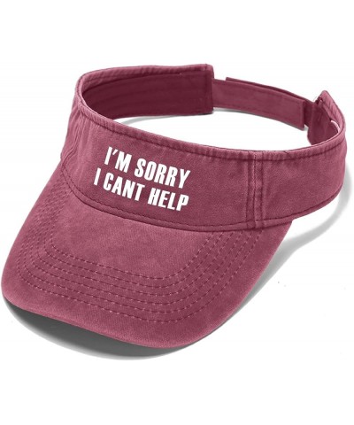 I'm Sorry i Cant Help Cap Visor Hats for Women Visor Hats Flodable Sun Visors Deep Rose $10.06 Sun Hats