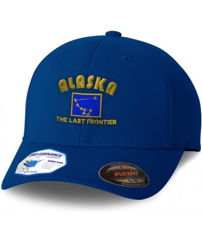 Flexfit Hats for Men & Women Alaska The Last Frontier Polyester Dad Hat Baseball Cap Royal Blue $17.15 Baseball Caps